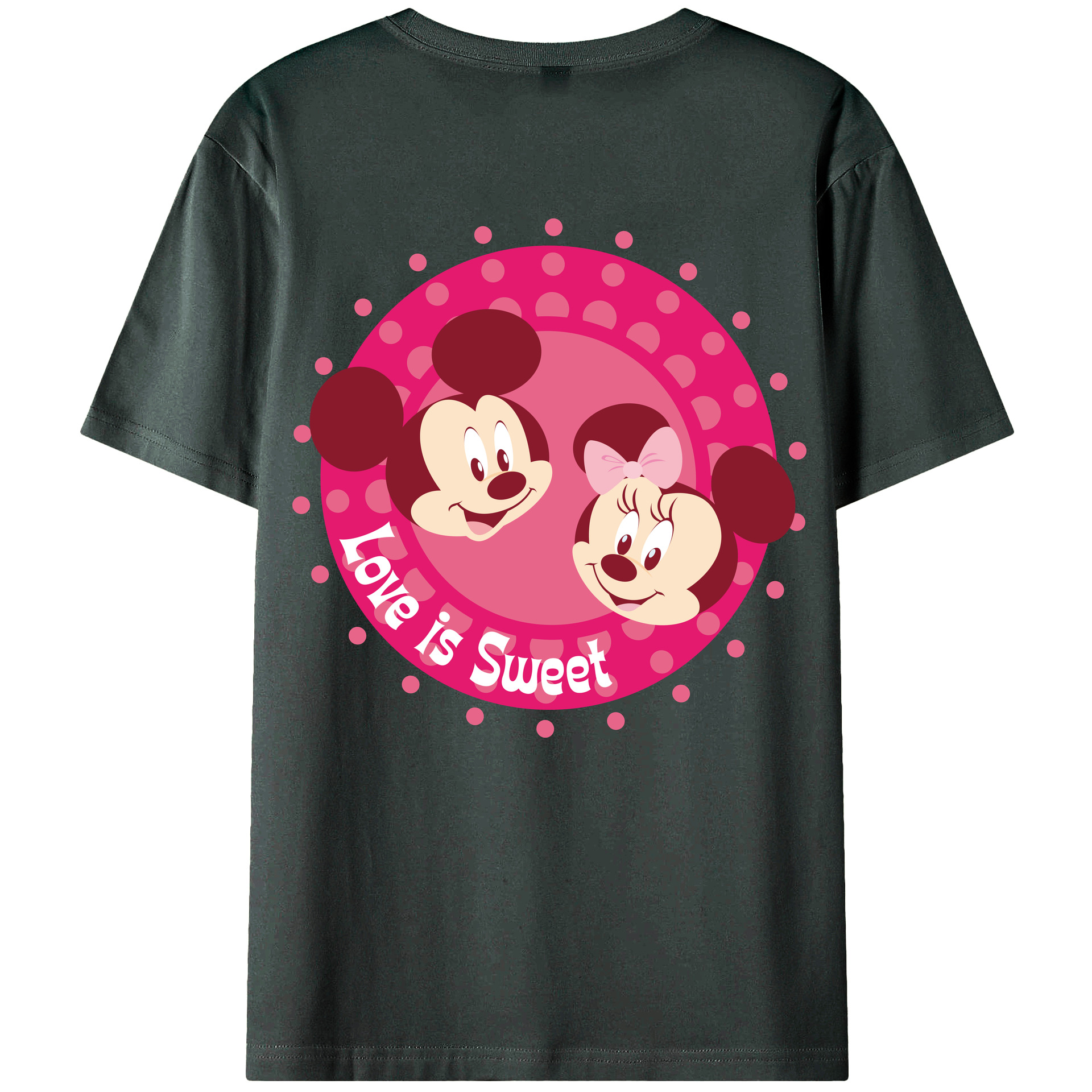 ミッキーマウス Mickey Mouse 綿100％ メンズ半袖Tシャツ（バックプリント） 通気性